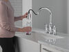 Two Handle Pull-Down Bridge Kitchen Faucet