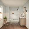 60x32 Alcove Shower Base with Tile Wall Bundle  - Left Seat Center Drain