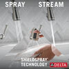 Single Handle Pull-Down Kitchen Faucet with Soap Dispenser and ShieldSpray® Technology