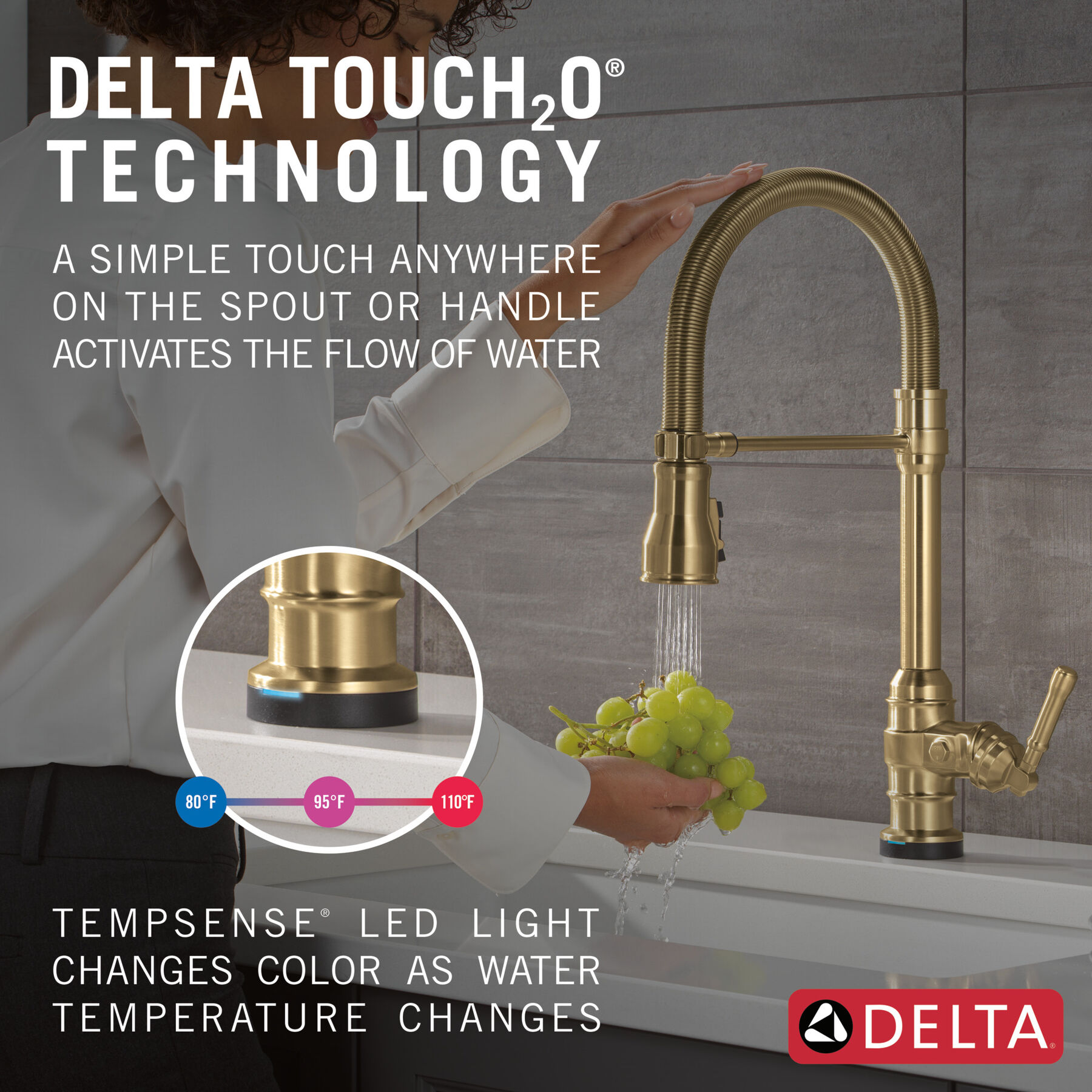 Touch<sub>2</sub>O® Technology Kitchen Faucet with Touchless Technology, image 3