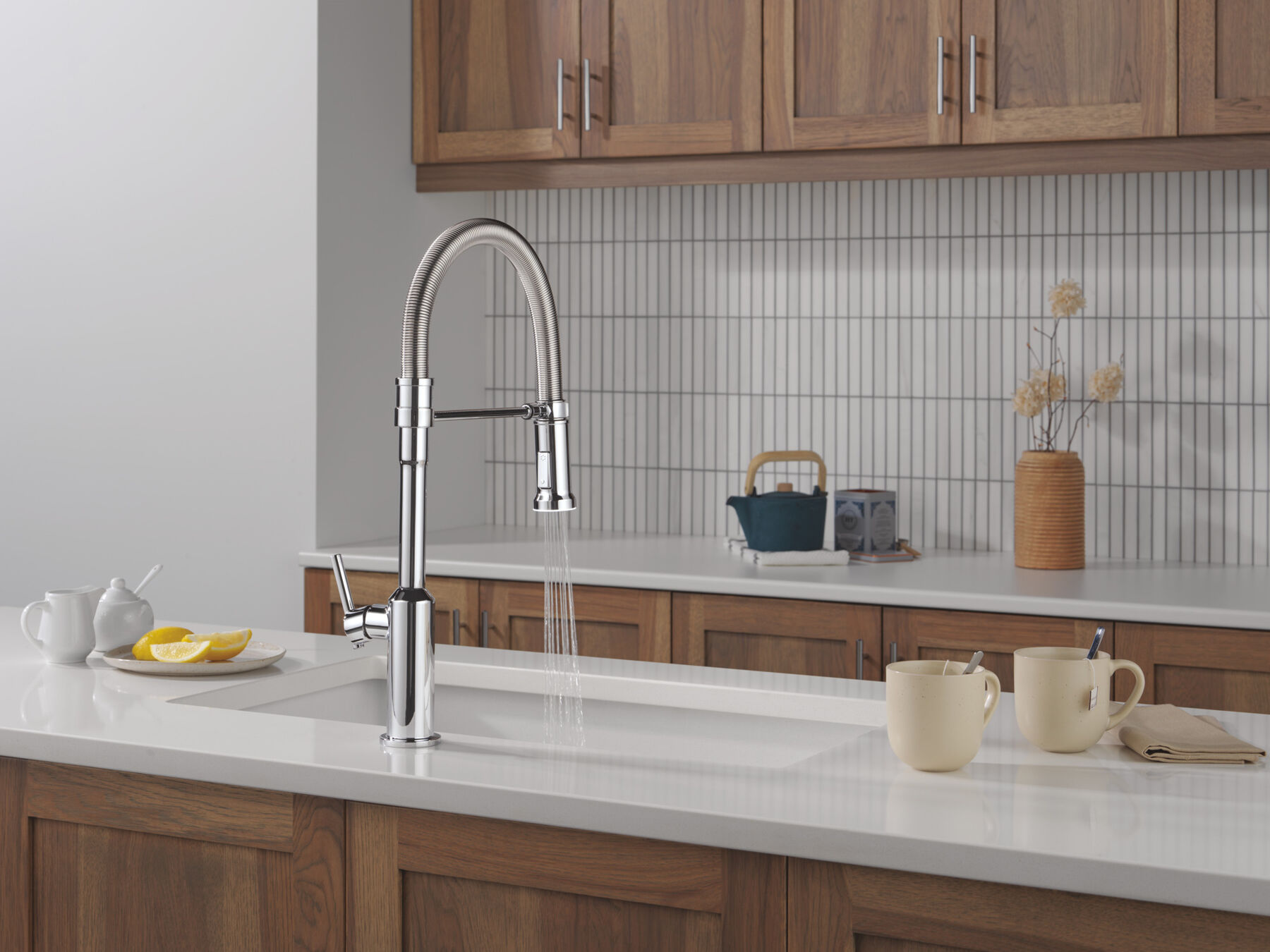 Single Handle Pull-Down Kitchen Faucet With Spring Spout, image 7