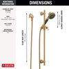 Premium 3-Setting Slide Bar Hand Shower with Wall Elbow (Recertified)