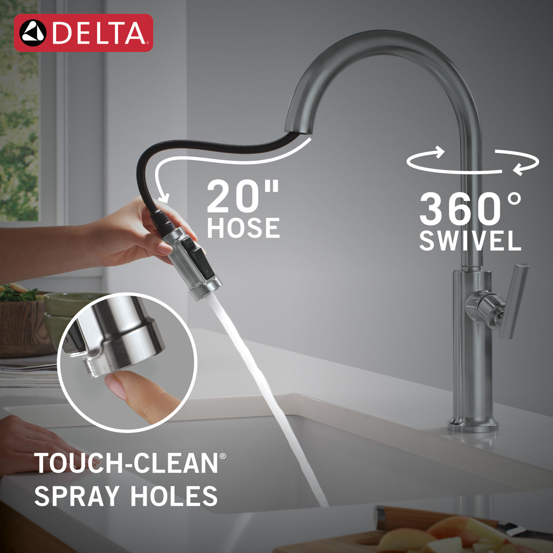 Single Handle Pull-Down Kitchen Faucet