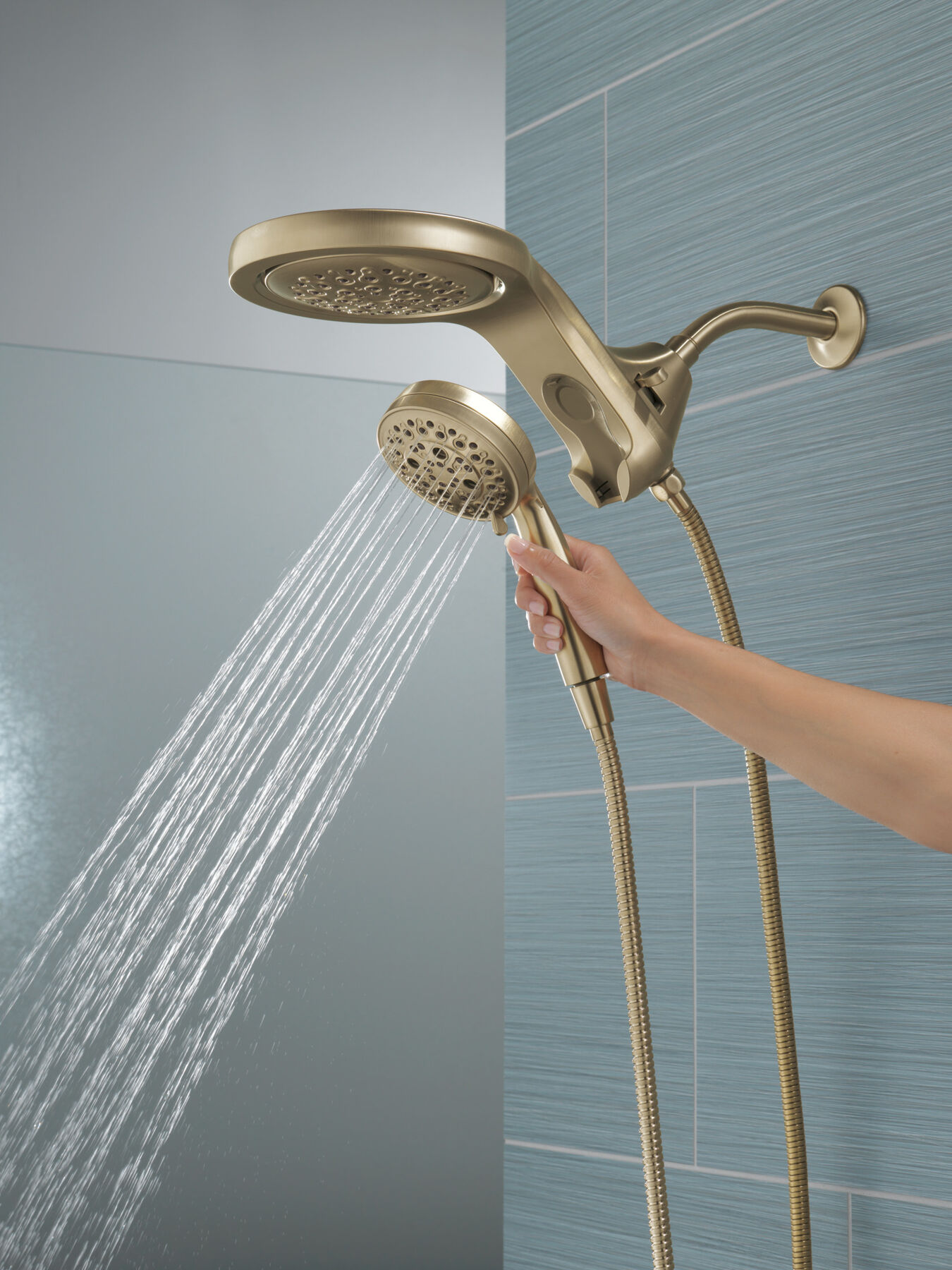 HydroRain® H<sub>2</sub>Okinetic® 5-Setting Two-in-One Shower Head (Recertified), image 6