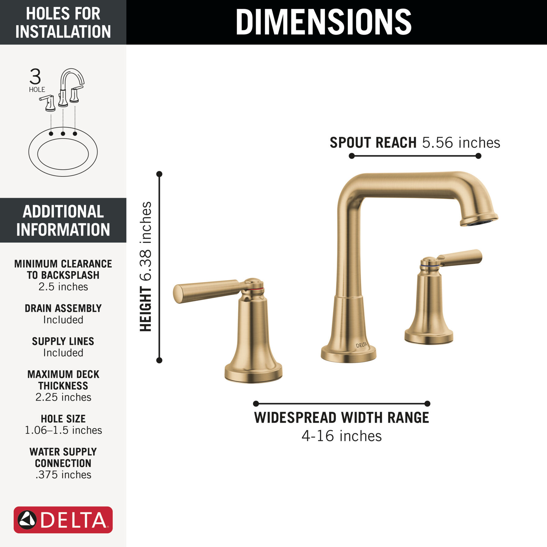 Two Handle Widespread Bathroom Faucet (Recertified), image 1