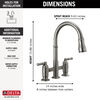Two Handle Pull-Down Bridge Kitchen Faucet
