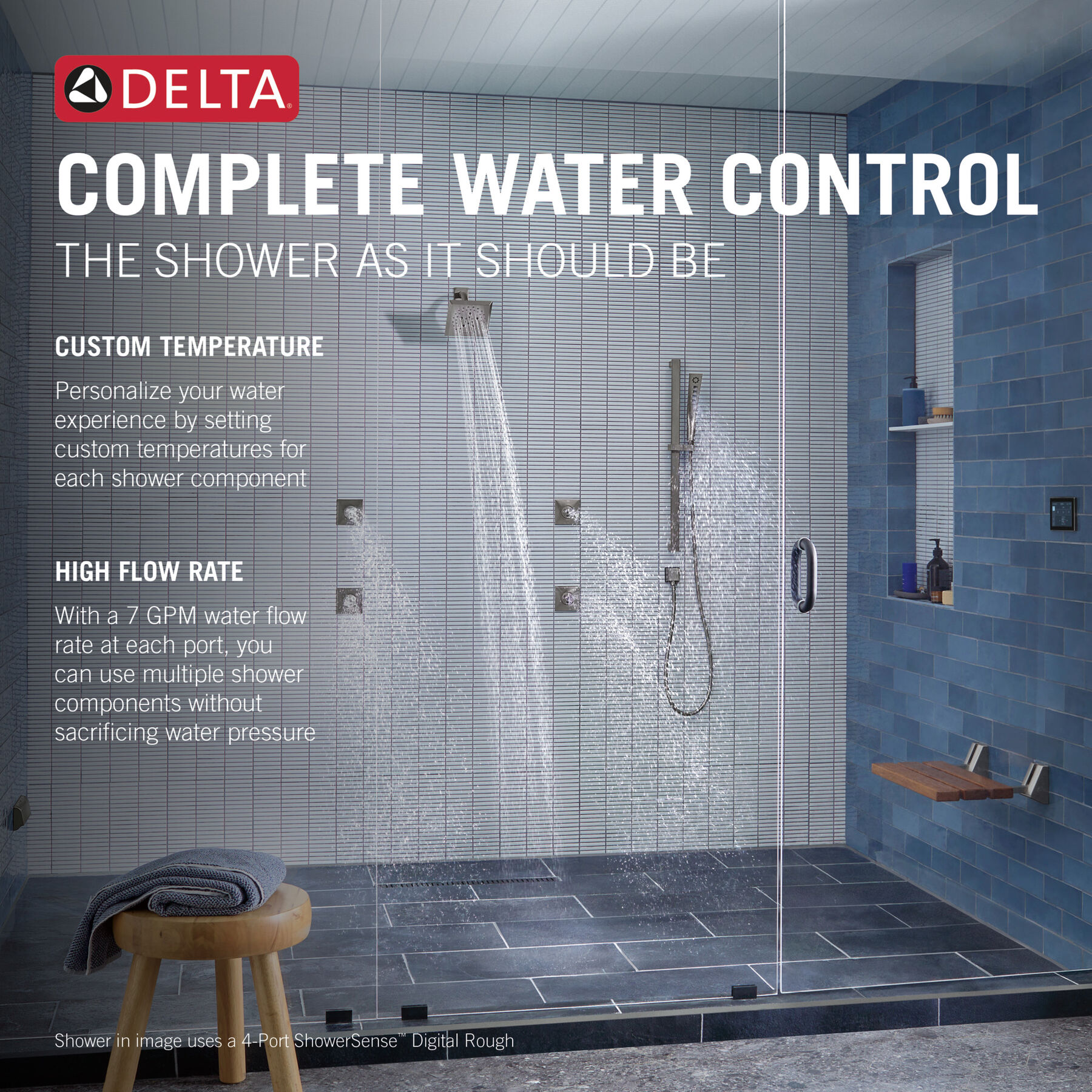 ShowerSense Digital 3-Port Thermostatic Shower Rough, image 4