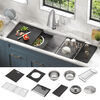 45” Workstation Undermount Single Bowl 16 Gauge Stainless Steel Kitchen Sink with 2-Tier WorkFlow™ Ledge and Accessories