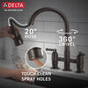 Two Handle Pull-Down Bridge Kitchen Faucet