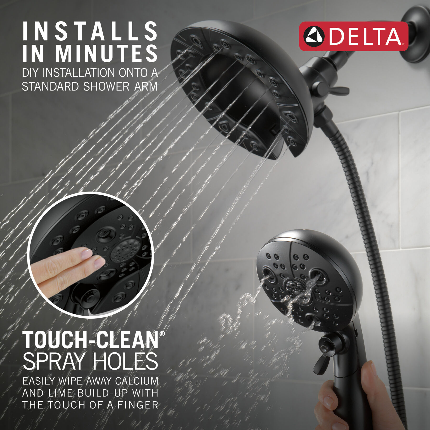 H<sub>2</sub>Okinetic® In2ition® 5-Setting Two-in-One Shower, image 5
