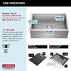 30&rdquo; Workstation Undermount&nbsp;Single Bowl&nbsp;16 Gauge Stainless Steel&nbsp;Farmhouse Apron Front Kitchen Sink&nbsp;with&nbsp;WorkFlow&trade; Ledge and Accessories