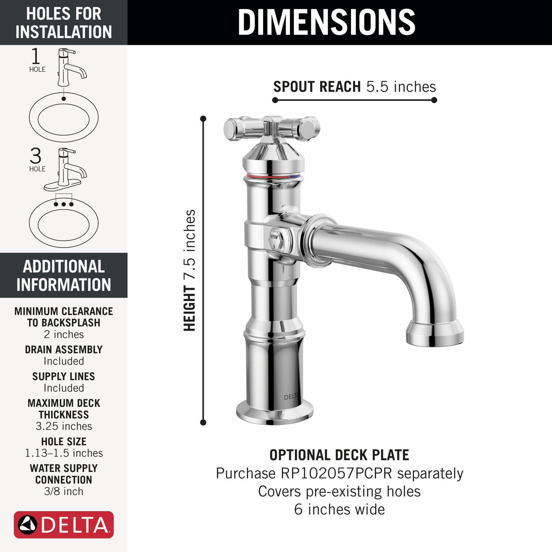 Single Handle Bathroom Faucet, image 1