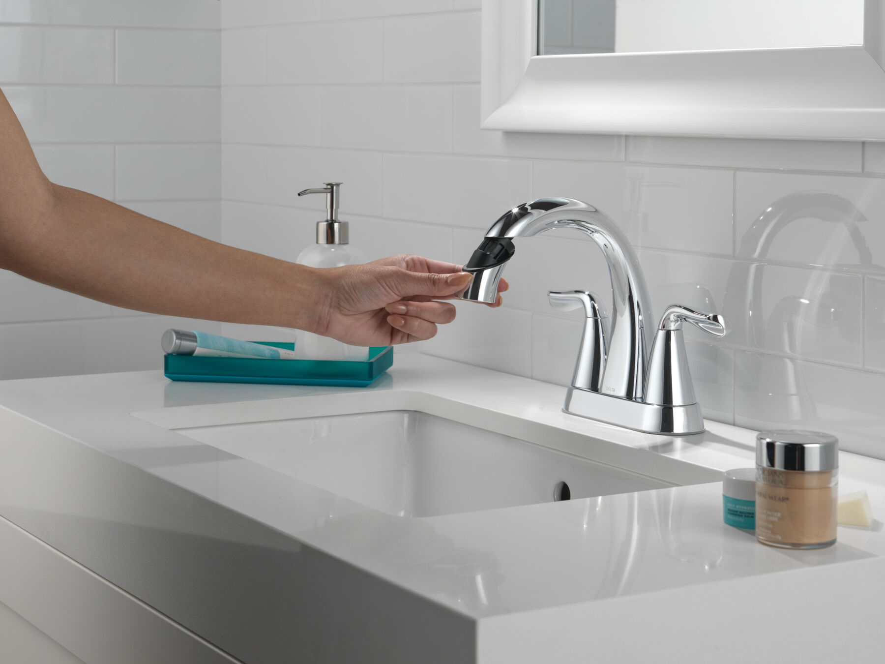 Two Handle Centerset Pull-Down Bathroom Faucet, image 5