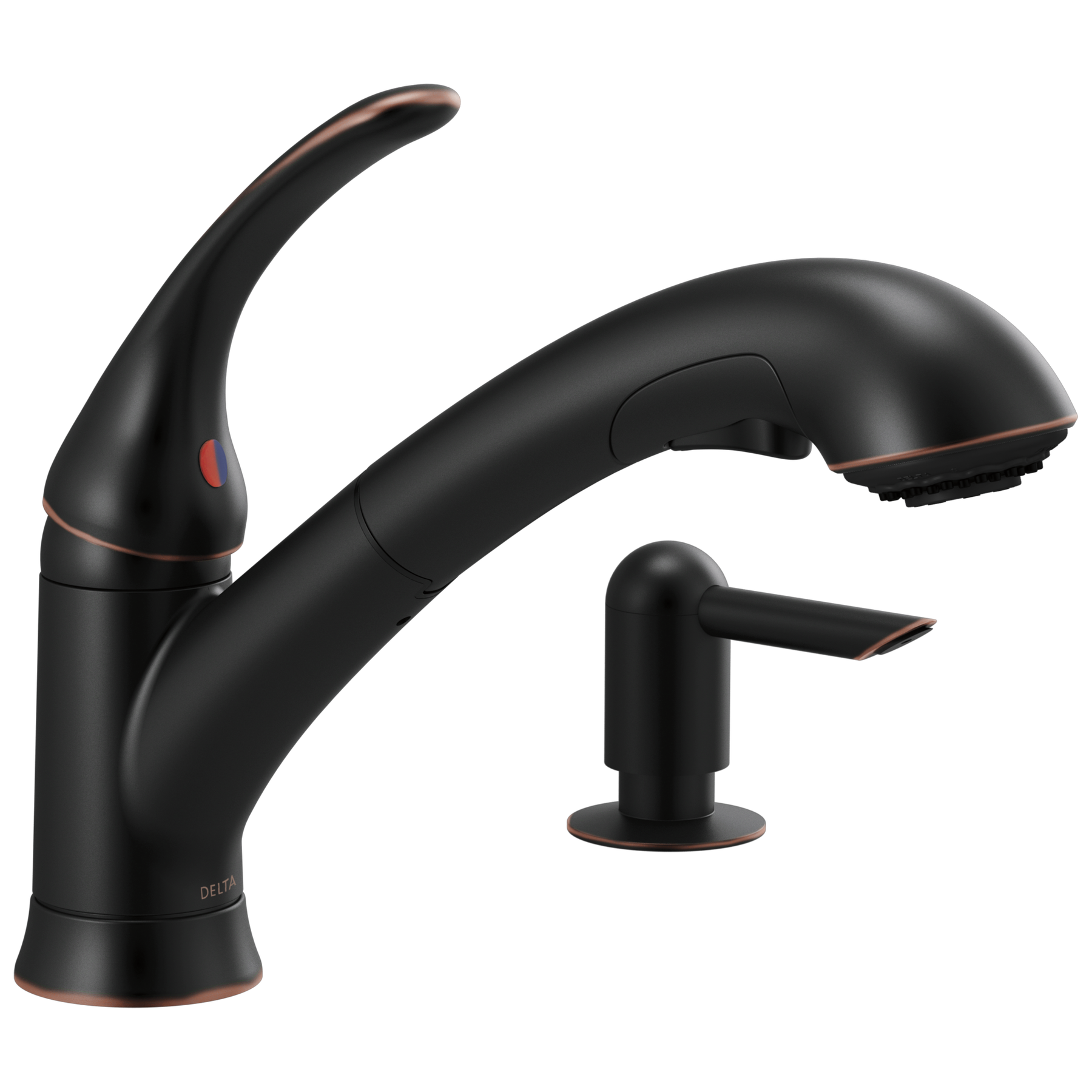 Single Handle Pull-Out Kitchen Faucet with Soap Dispenser