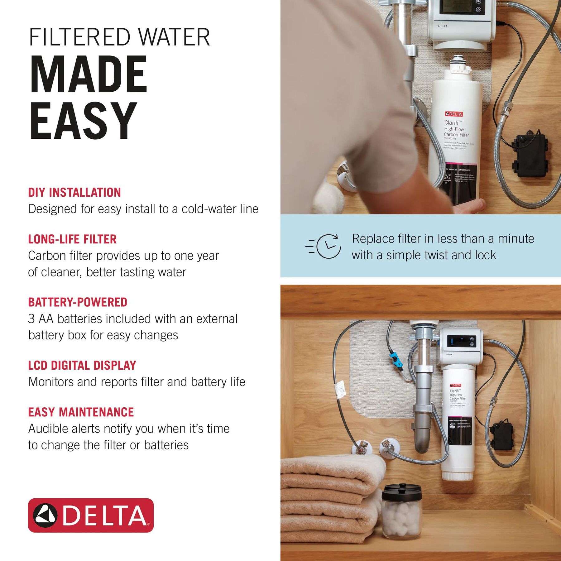 High Flow High Capacity Under Sink Water Filtration System