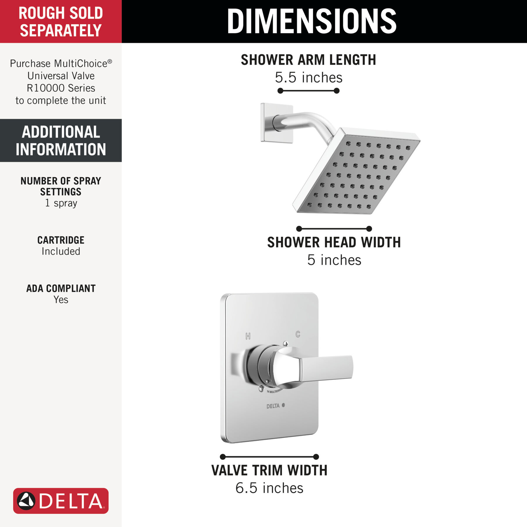 Monitor 14 Series Shower Trim, image 8