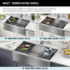 36” Workstation Undermount Single Bowl 16 Gauge Stainless Steel Farmhouse Apron Front Kitchen Sink with WorkFlow™ Ledge and Accessories