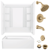 60x32 Alcove Bathtub Bundle with Trim, Drain and Overflow - Left Drain