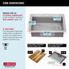 30” Workstation Kitchen Sink Drop-In Top Mount Stainless Steel Single Bowl with WorkFlow™ Ledge and Accessories