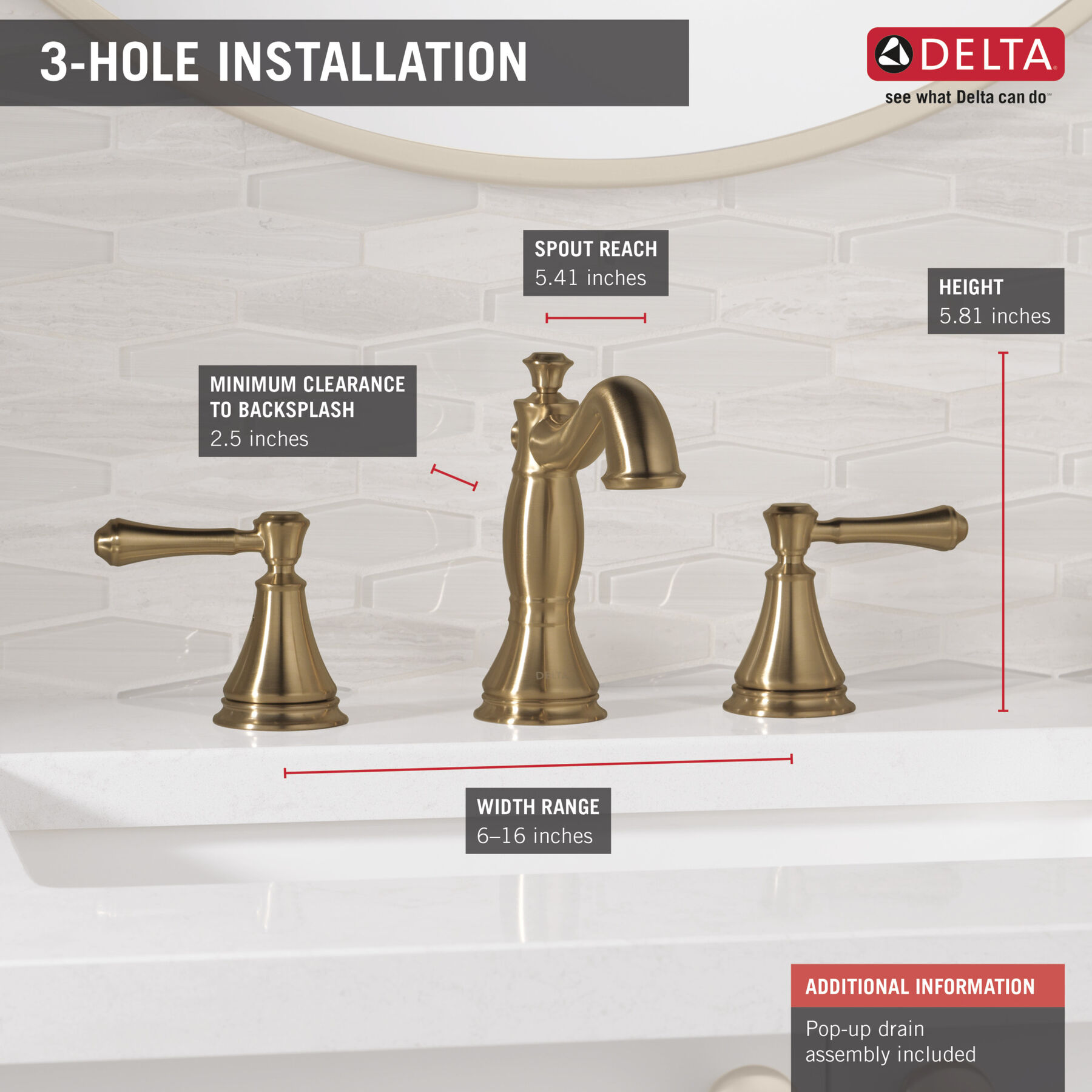Two Handle Widespread Bathroom Faucet (Recertified), image 1