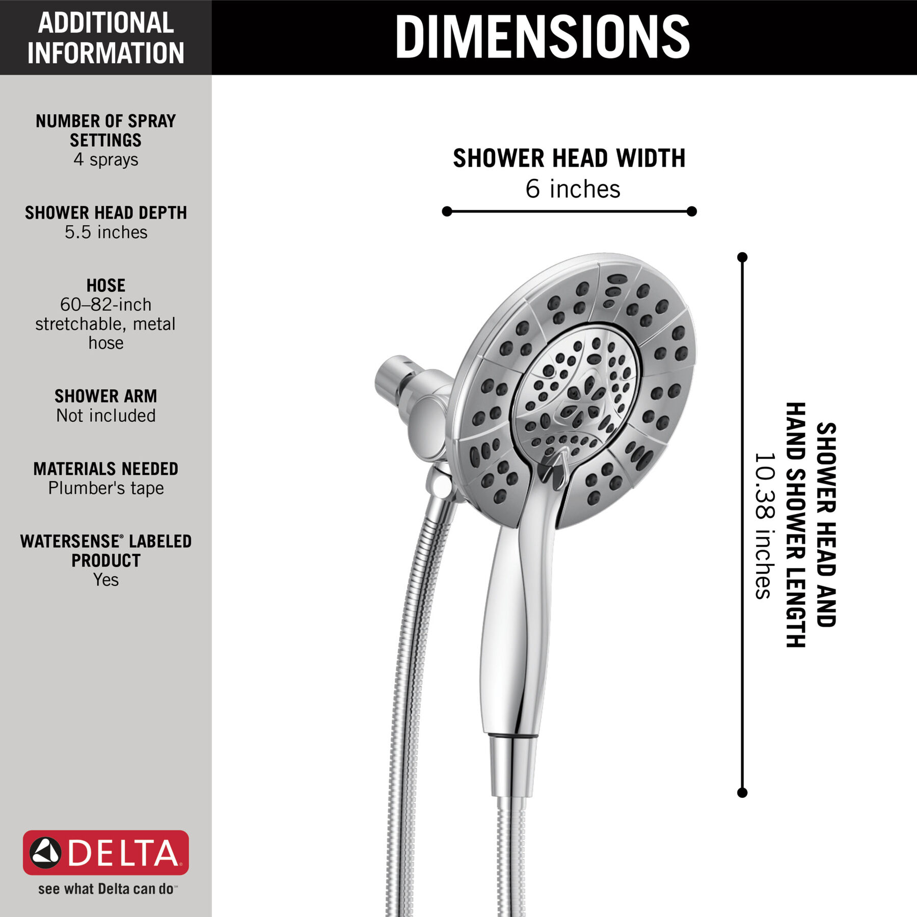 In2ition&reg; HSSH 1.75 GPM 4-Setting (Recertified)