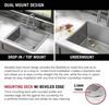 25&rdquo; Drop-In Undermount Stainless Steel Single Bowl Kitchen Sink with Accessories