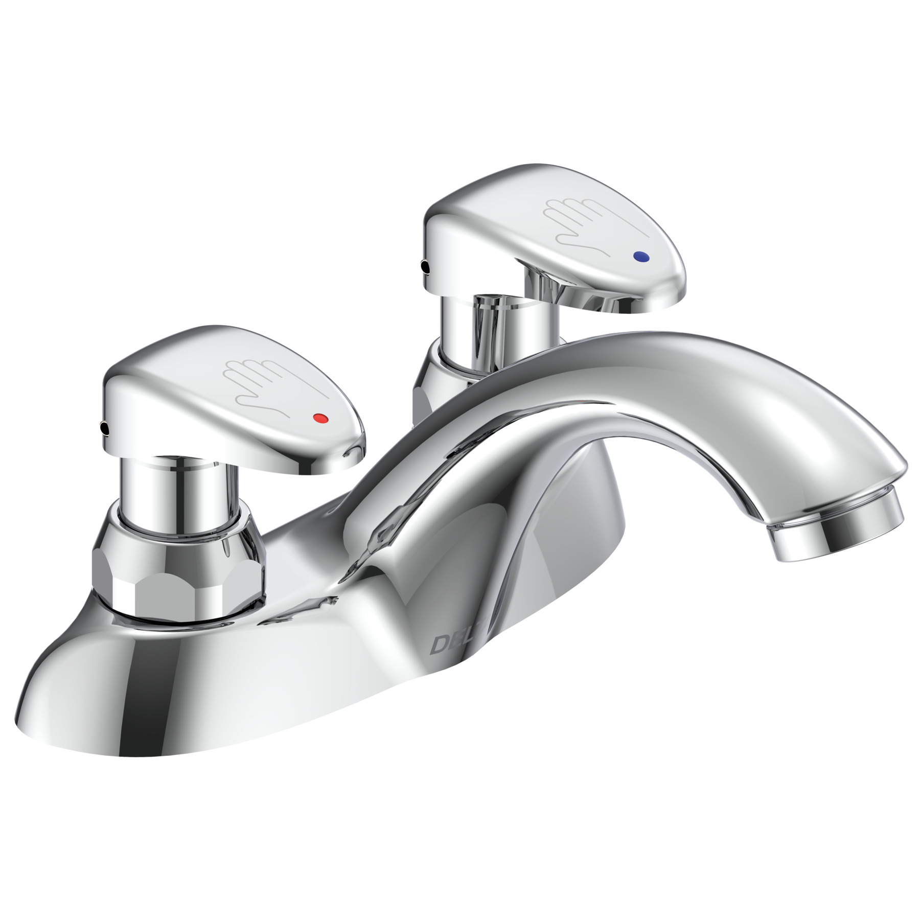 Two Handle Metering Slow-Close Bathroom Faucet