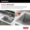 27” Workstation Kitchen Sink Undermount Stainless Steel Single Bowl with WorkFlow™ Ledge and Accessories