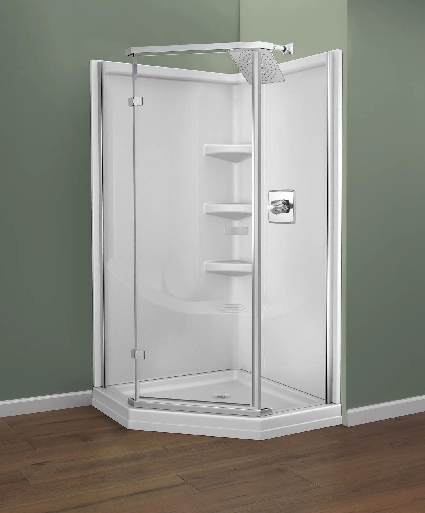 38" Frameless Neo Angle Shower Enclosure