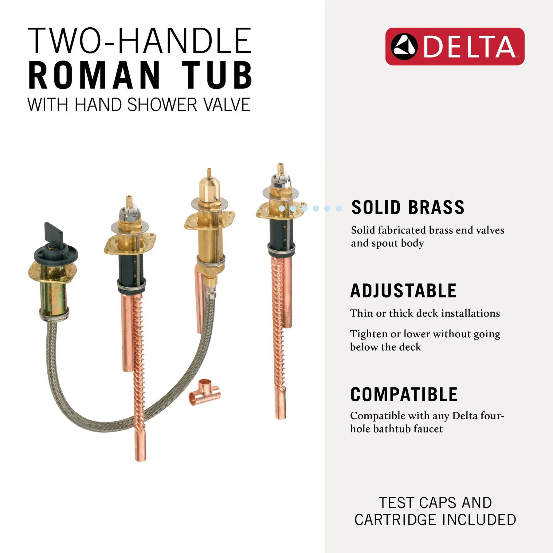 Two Handle Flexible Mount with Hand Shower