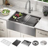 30” Workstation Undermount Single Bowl 16 Gauge Stainless Steel Farmhouse Apron Front Kitchen Sink with WorkFlow™ Ledge and Accessories