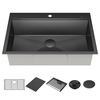 33” Drop-In Top Mount 16 Gauge Workstation Kitchen Sink Single Bowl with WorkFlow™ Ledge and Accessories