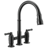 Two Handle Pull-Down Bridge Kitchen Faucet