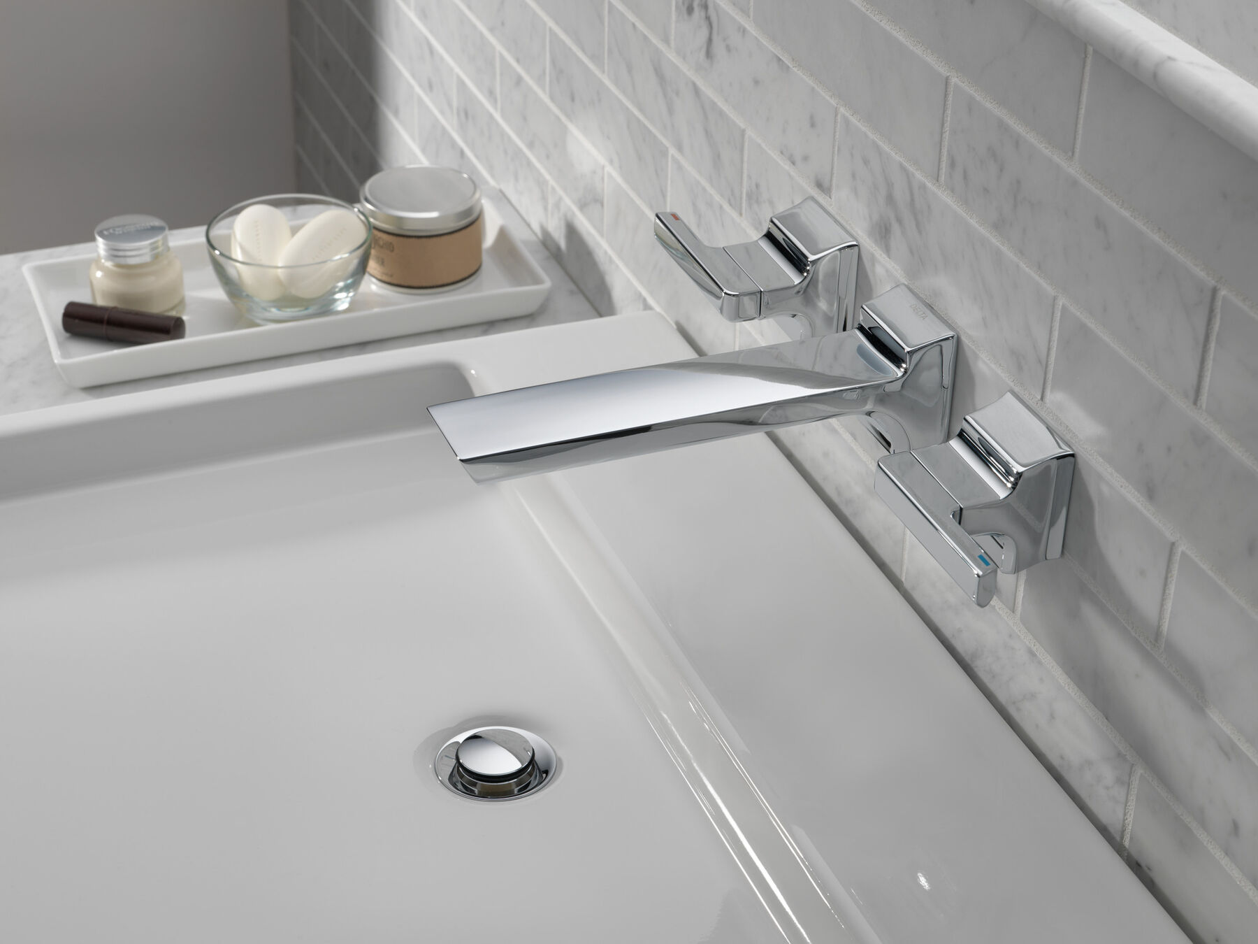 Two-Handle Wall Mount Bathroom Faucet Trim, image 3