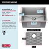 24&rdquo; Undermount Stainless Steel Single Bowl Laundry Utility Kitchen Sink with Accessories