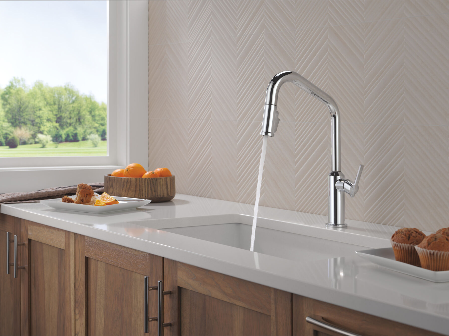Single Handle Pull-Down Kitchen Faucet, image 8