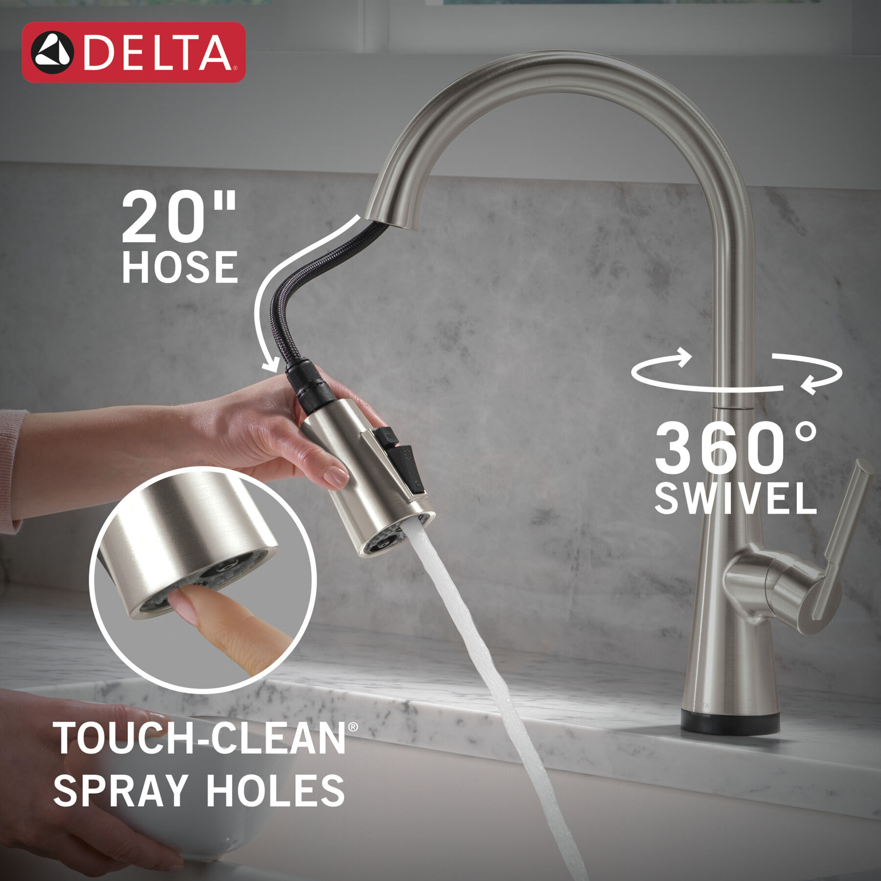 Single Handle Kitchen Pull-Down Faucet with Touch<sub>2</sub>O&reg; Technology (Recertified)