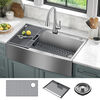 36” Retrofit Farmhouse Apron Front 16 Gauge Stainless Steel Single Bowl Kitchen Sink for Undermount / Drop-In Installation with Accessories