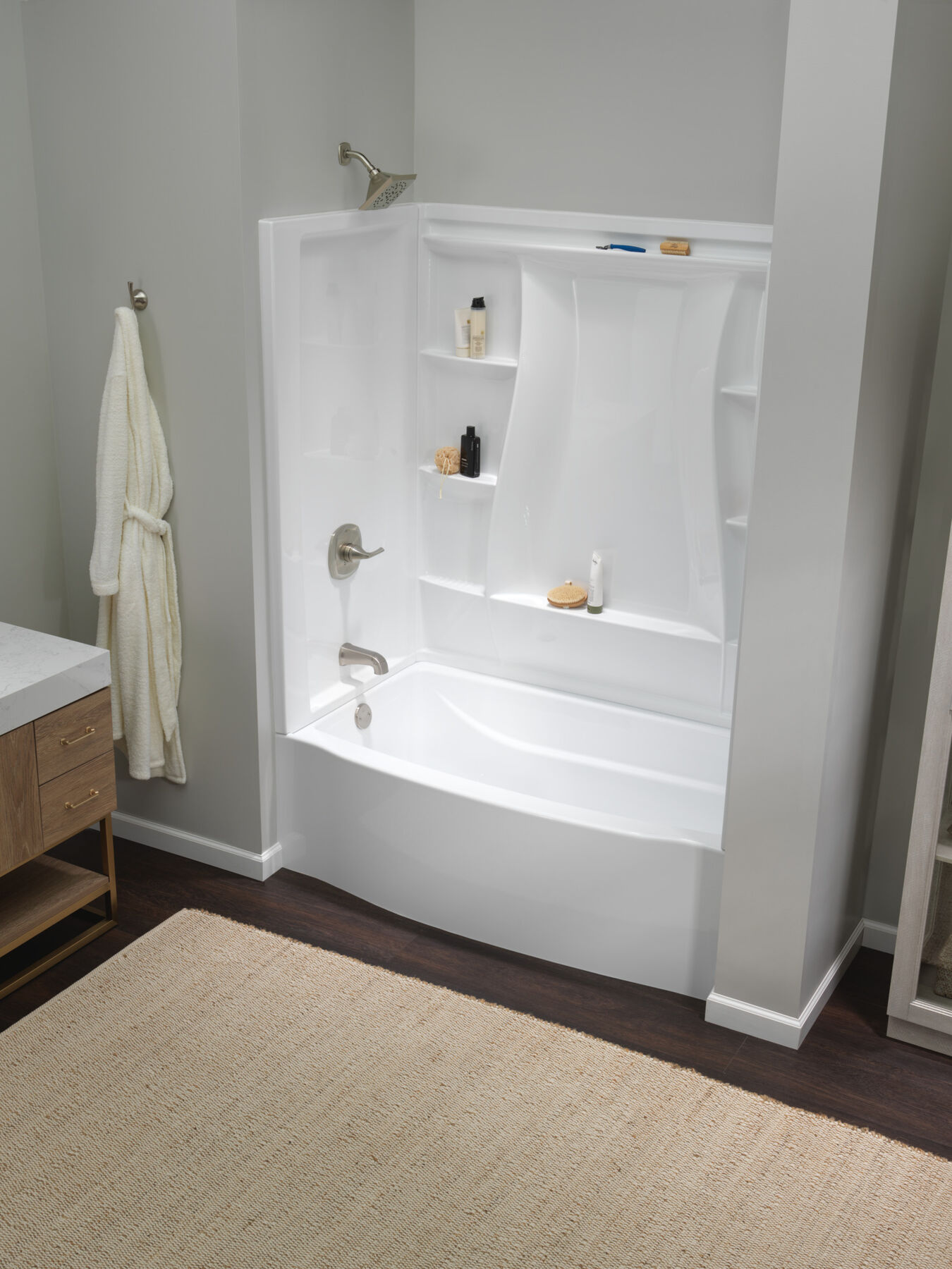 Classic 500 Curve Alcove Bathtub Left Drain 60x32", image 3