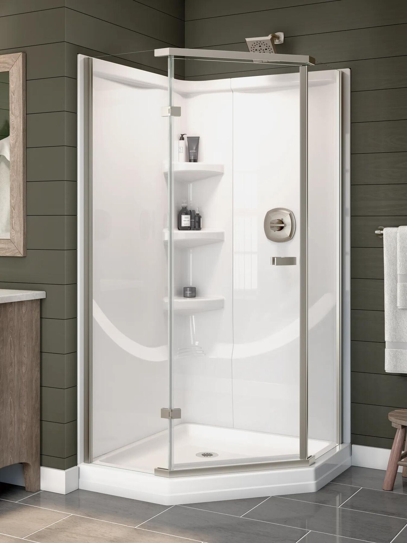 38" Neo Angle Shower Base