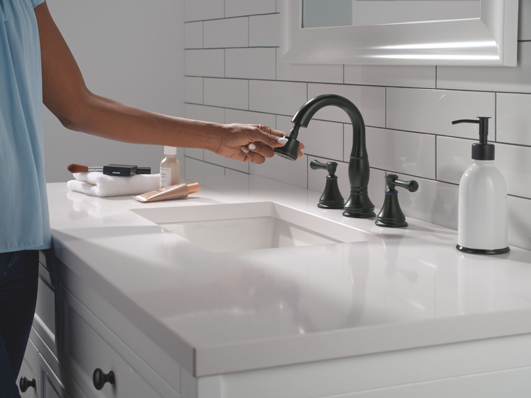 Two Handle Widespread Pull Down Bathroom, image 3