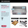 30” Workstation Kitchen Sink Undermount Stainless Steel Single Bowl with WorkFlow™ Ledge and Accessories