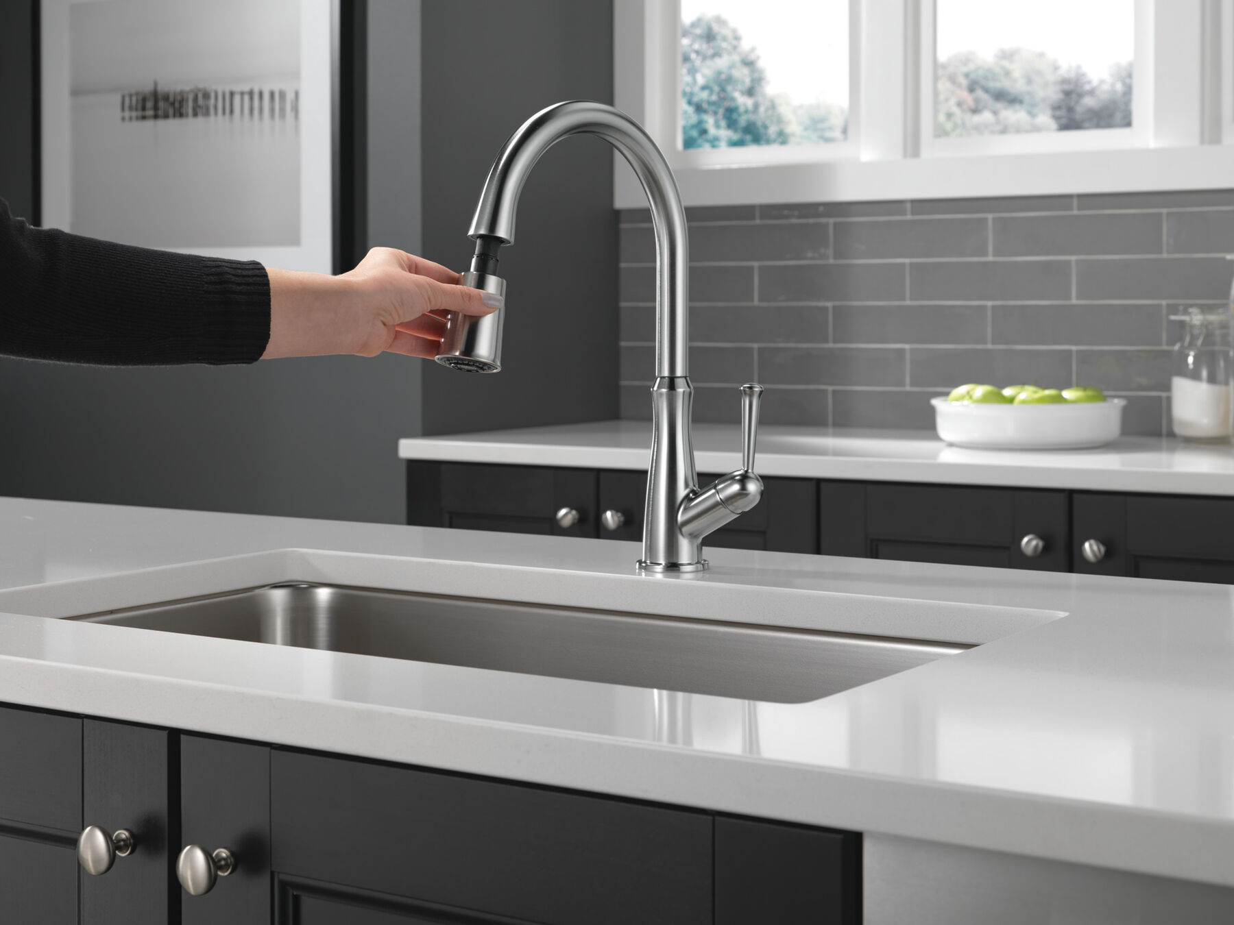 Single Handle Pull-Down Kitchen Faucet, image 6