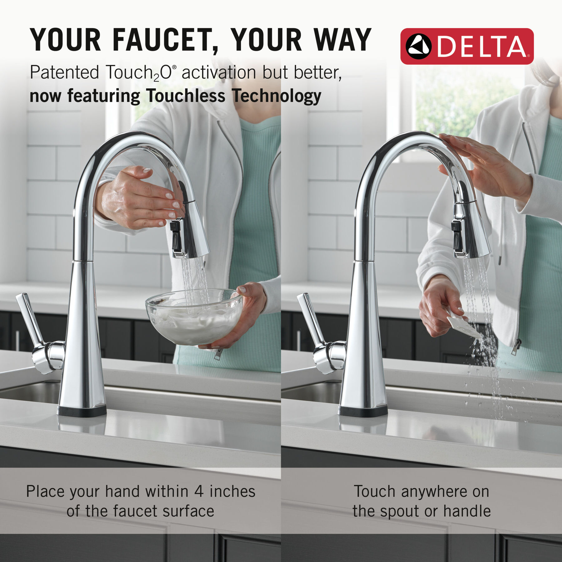 Single-Handle Pull-Down Kitchen Faucet with Touch<sub>2</sub>O® Technology, image 12