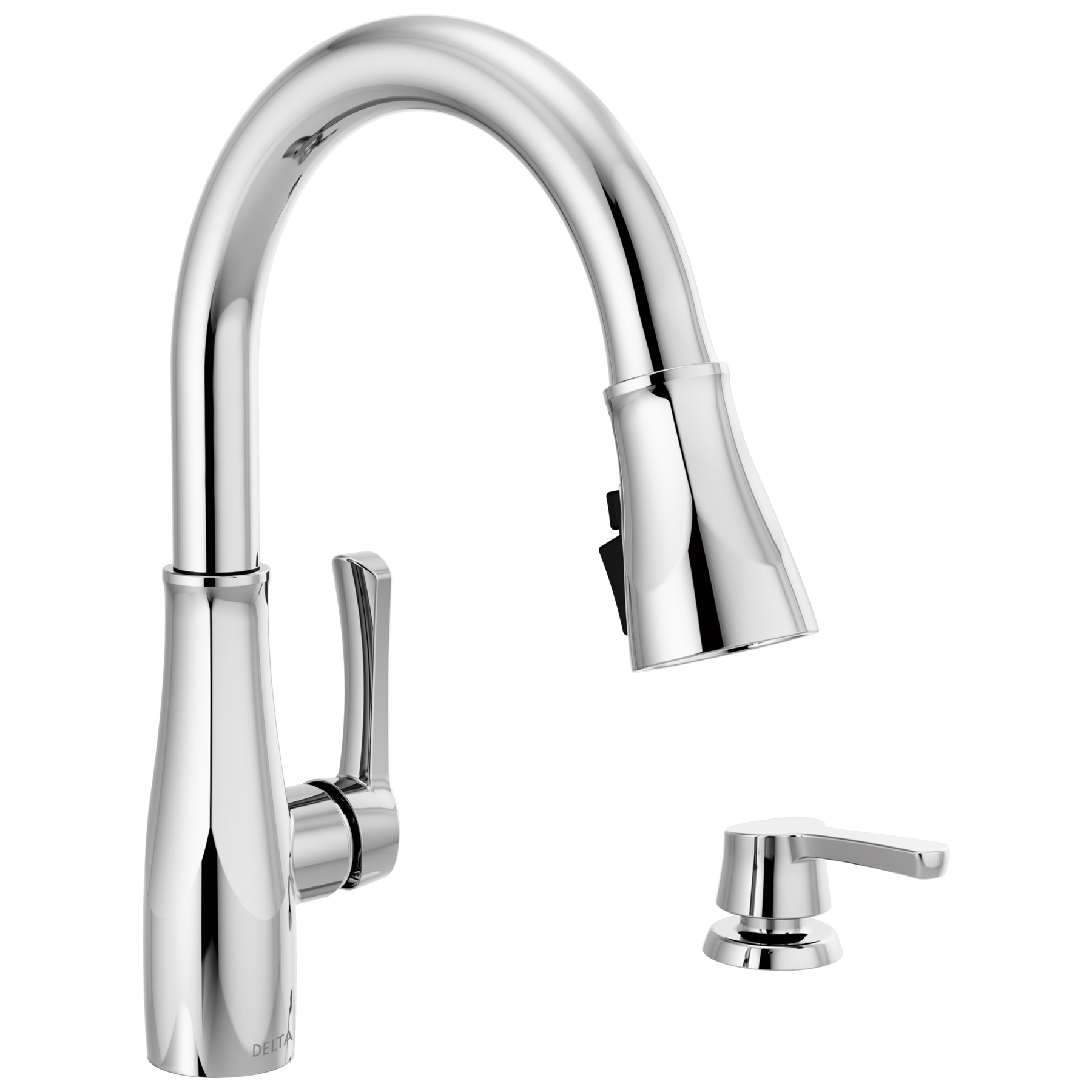 Single Handle Pull-Down Kitchen Faucet with Soap Dispenser and ShieldSpray ® Technology
