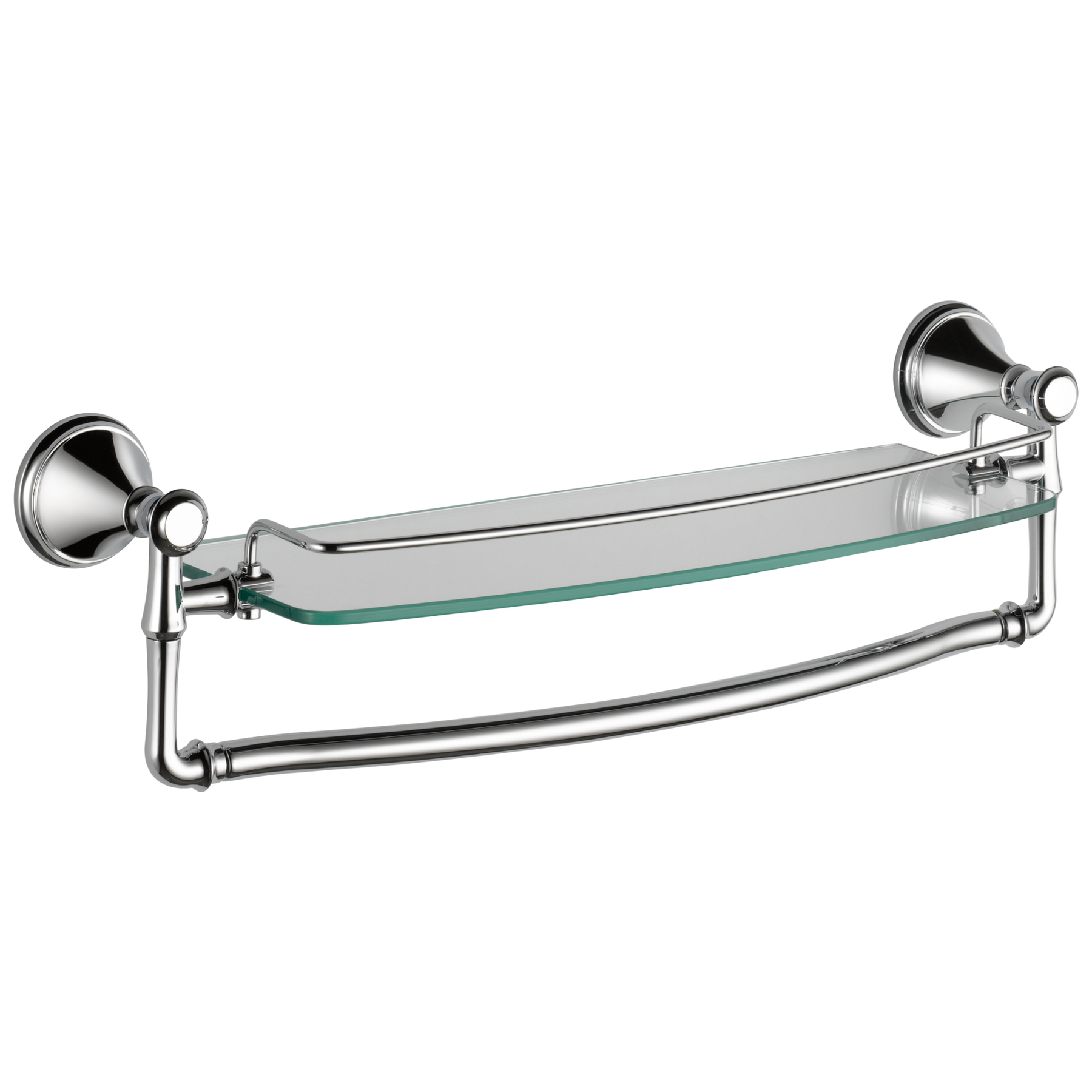 18" Glass Shelf with Removable Bar