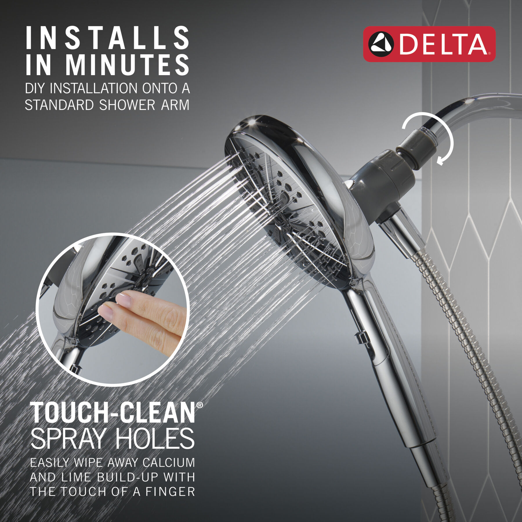 Standard Shower Filter with 6-Setting Showerhead and Mount Bundle