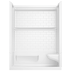60x32 Alcove Shower Base with Tile Wall Bundle  - Right Seat Center Drain