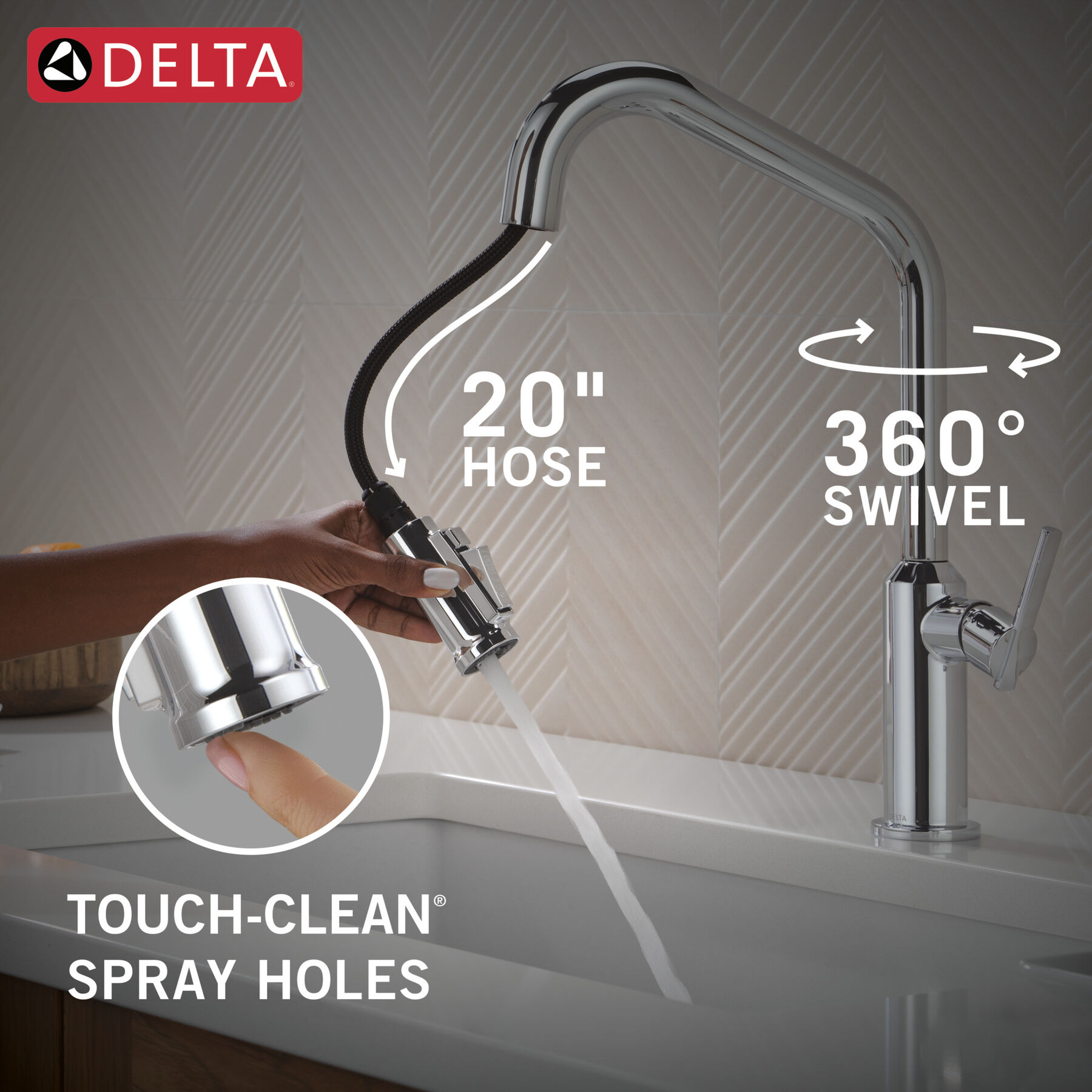 Single Handle Pull-Down Kitchen Faucet, image 6