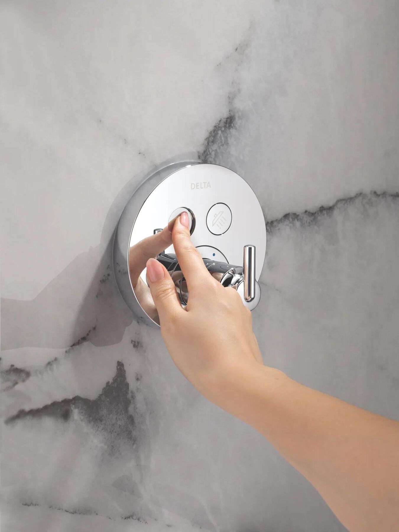Round Contemporary Push-Button Shower